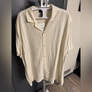 Forever 21 Men's Cream Button Down Shirt